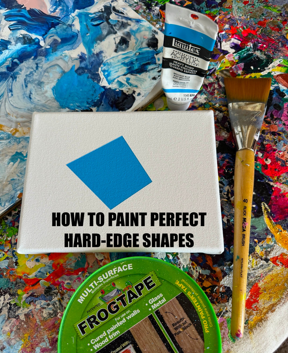 How to paint perfect hard-edge shapes. A few simple art tips and a great art hack from professional artist Michael Carini of Carini Arts.