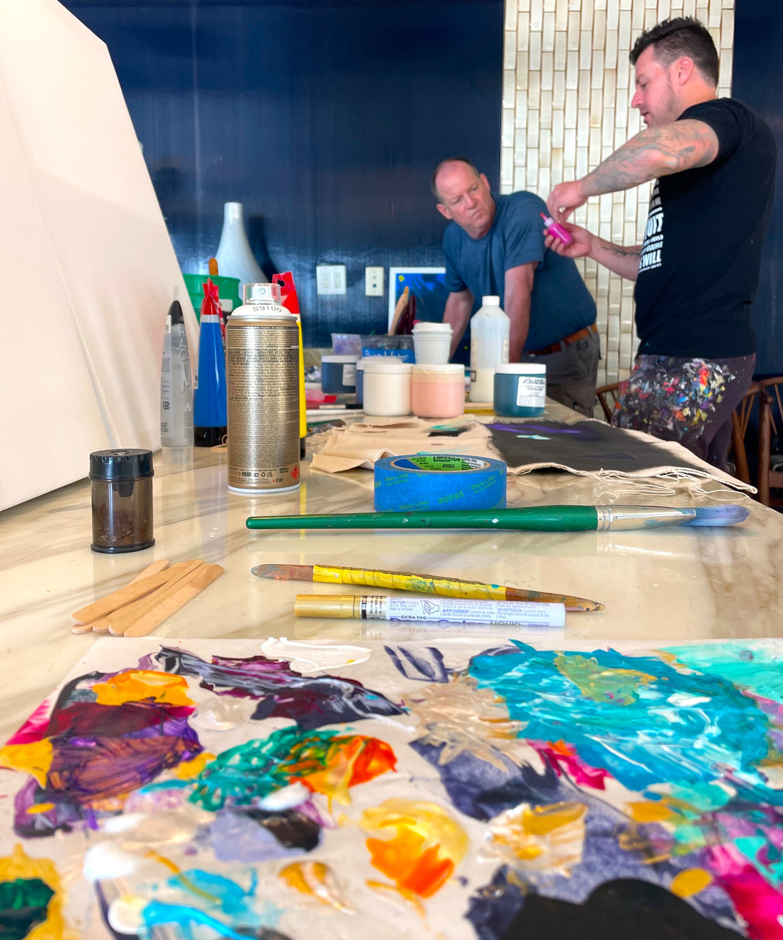 Take an art class with contemporary abstract artist Michael Carini of Carini Arts at Adelman Fine Art gallery in Little Italy in the heart of Downtown San Diego, California