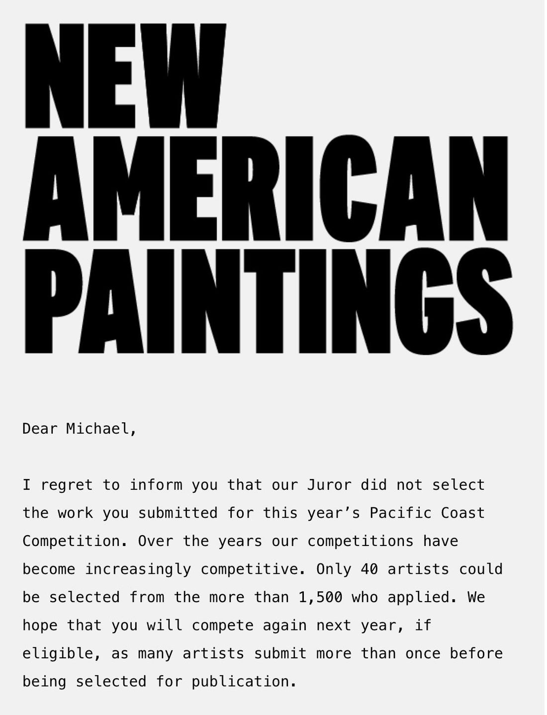 Artist Michael Carini shares lesson on rejection