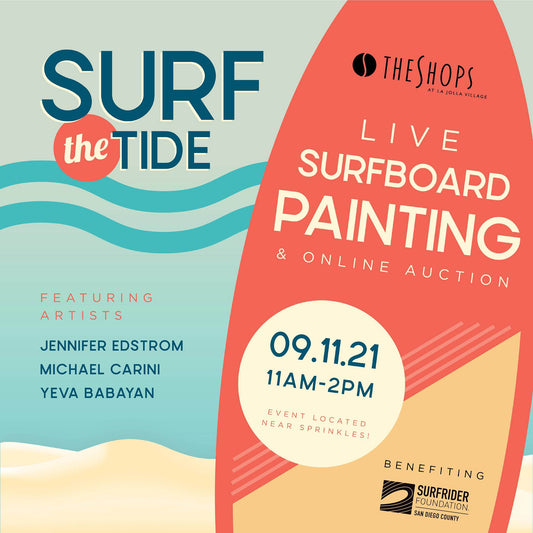 #SurfTheTide with Michael Carini at The Shops At La Jolla Village to benefit the Surfrider Foundation and Surfrider San Diego