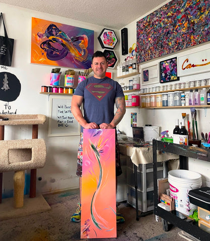 Michael Carini flower paintings created in his studio in San Diego, CA