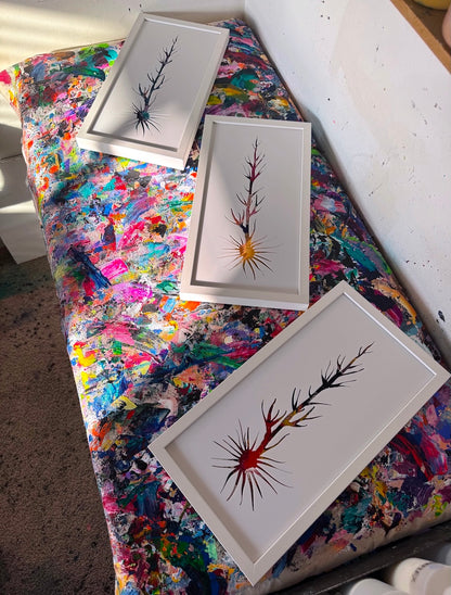 Neuron art and neurology based artwork inspired by traumatic brain injury. Art for doctors offices and hospitals. The perfect art for a neurology department. Art focused on healing and navigating trauma. Interior design and decor in New York.