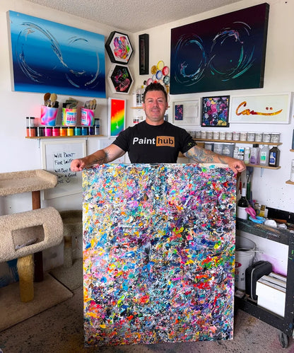 Valuable abstract art by artist Michael Carini. Exquisite interior design and decor in Palm Springs.