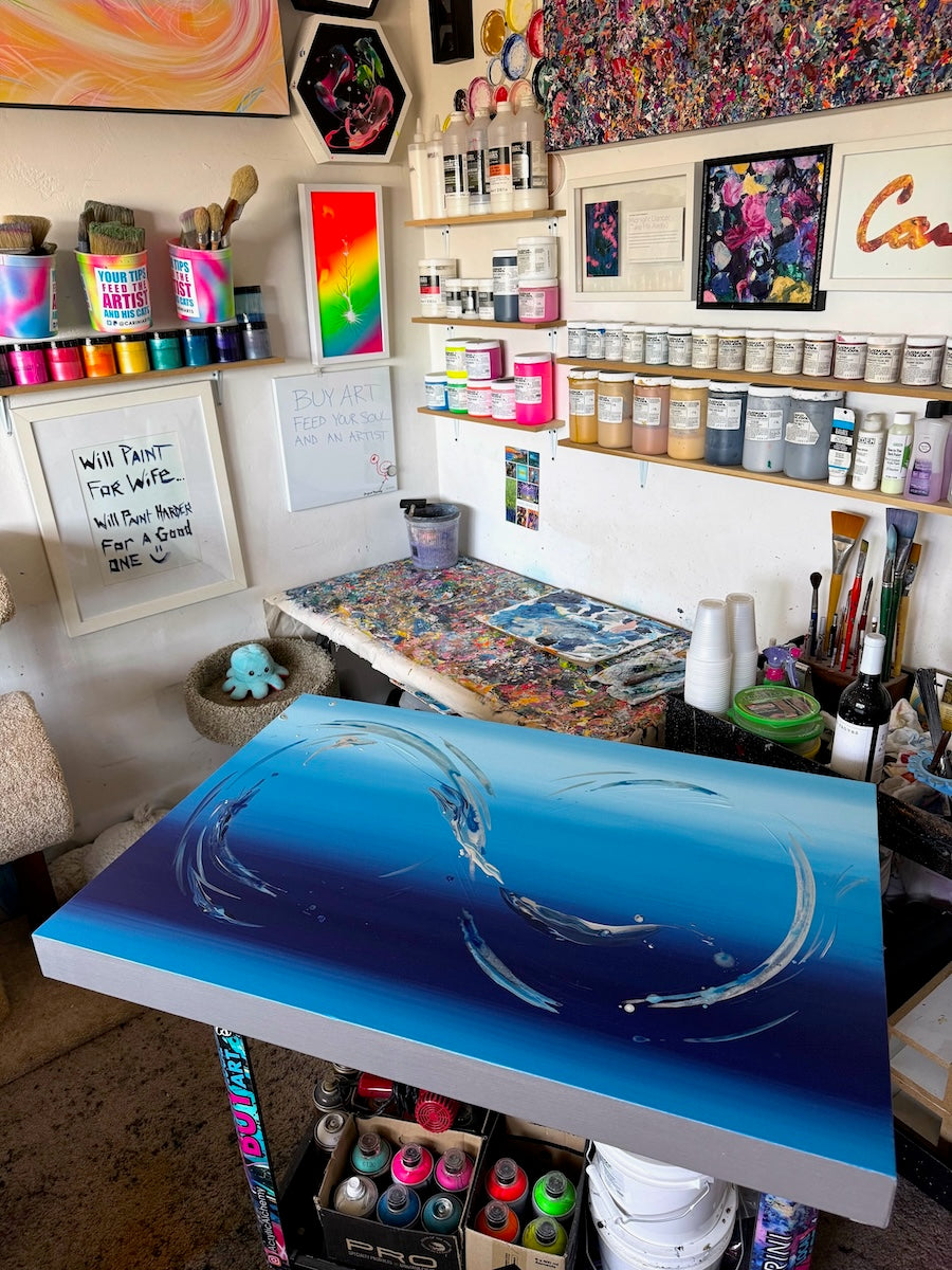 Ocean themed abstract art by contemporary abstract artist Michael Carini of Carini Arts in Coronado