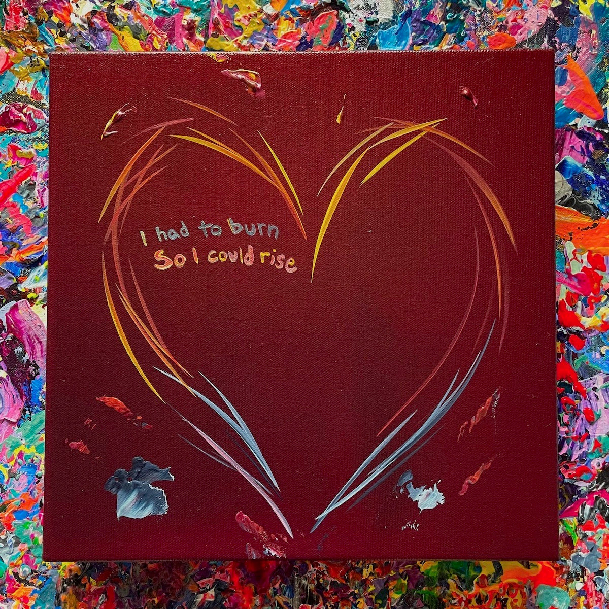 Michael Carini inspirational heart paintings with original quotes