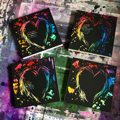 Michael Carini rainbow heart paintings