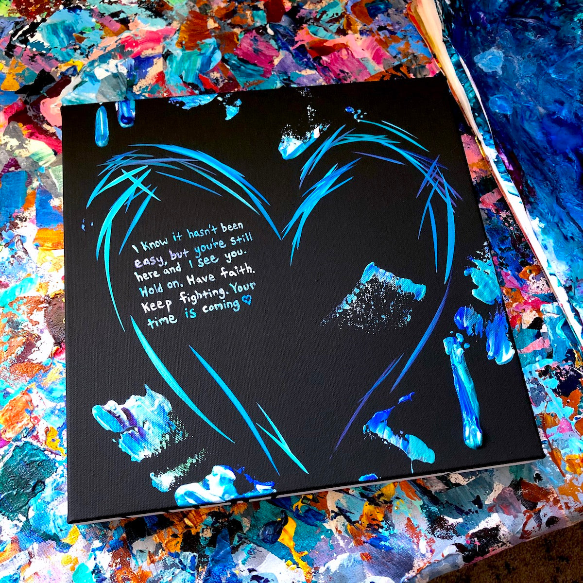 Michael Carini's heart paintings will fill yours with his poetry