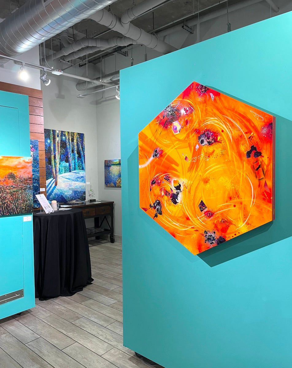 spinning geometric art by contemporary abstract artist Michael Carini of Carini Arts