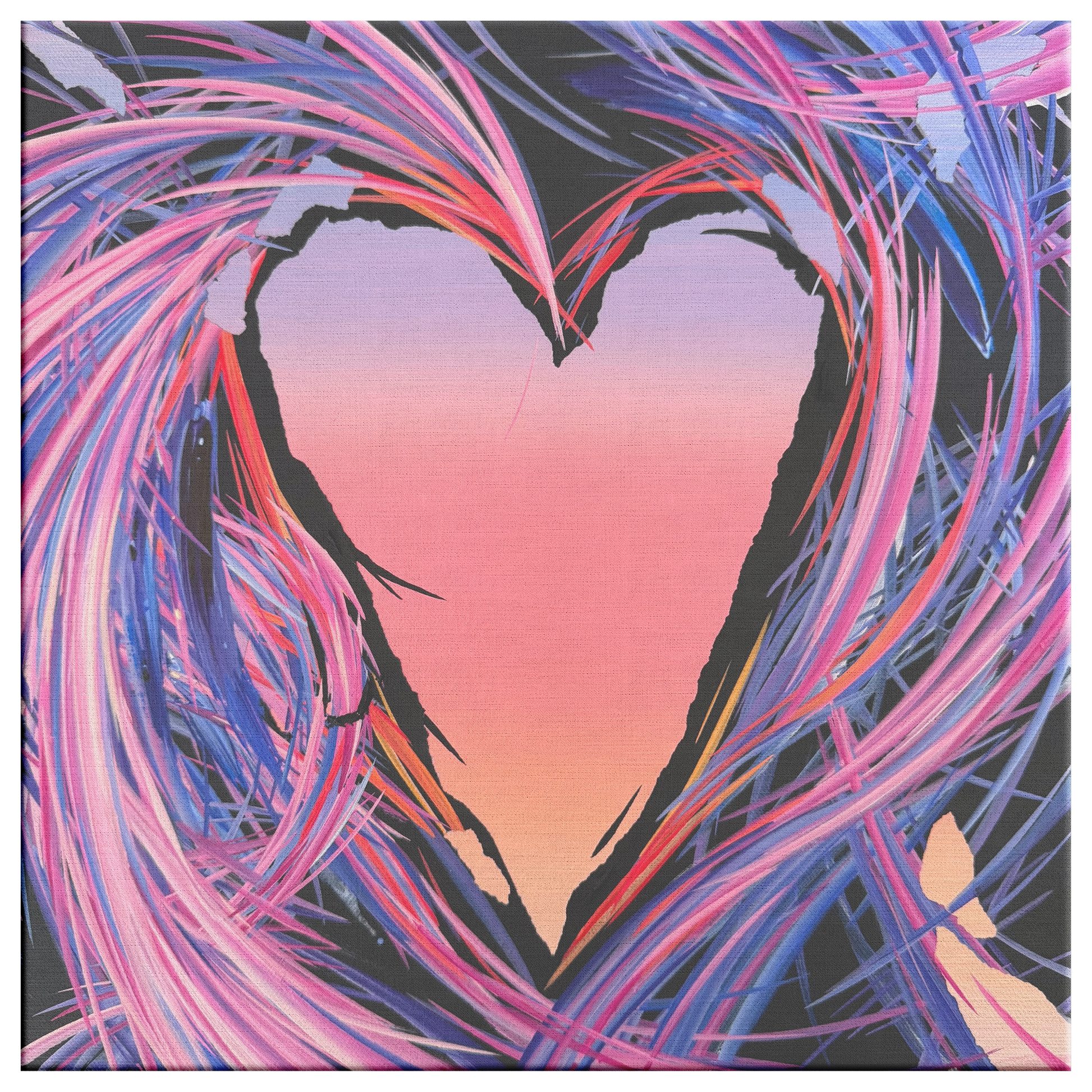 Michael Carini canvas heart art and heart decor. Heart paintings by contemporary abstract artist Michael Carini of Carini Arts. Stunning wall art and decor for your home and office in Laguna Beach.
