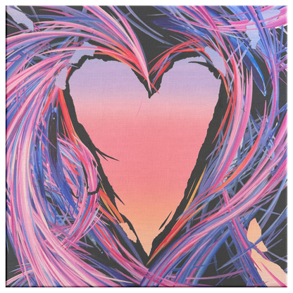 Michael Carini canvas heart art and heart decor. Heart paintings by contemporary abstract artist Michael Carini of Carini Arts. Stunning wall art and decor for your home and office in Laguna Beach.