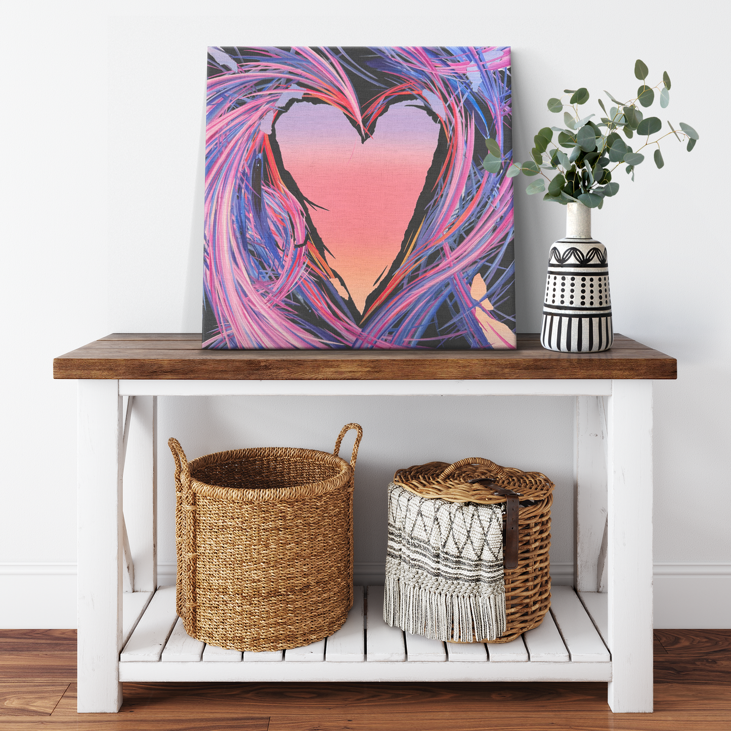 Michael Carini canvas heart art and heart decor. Heart paintings by contemporary abstract artist Michael Carini of Carini Arts. Stunning wall art and decor for your home and office in Coronado.