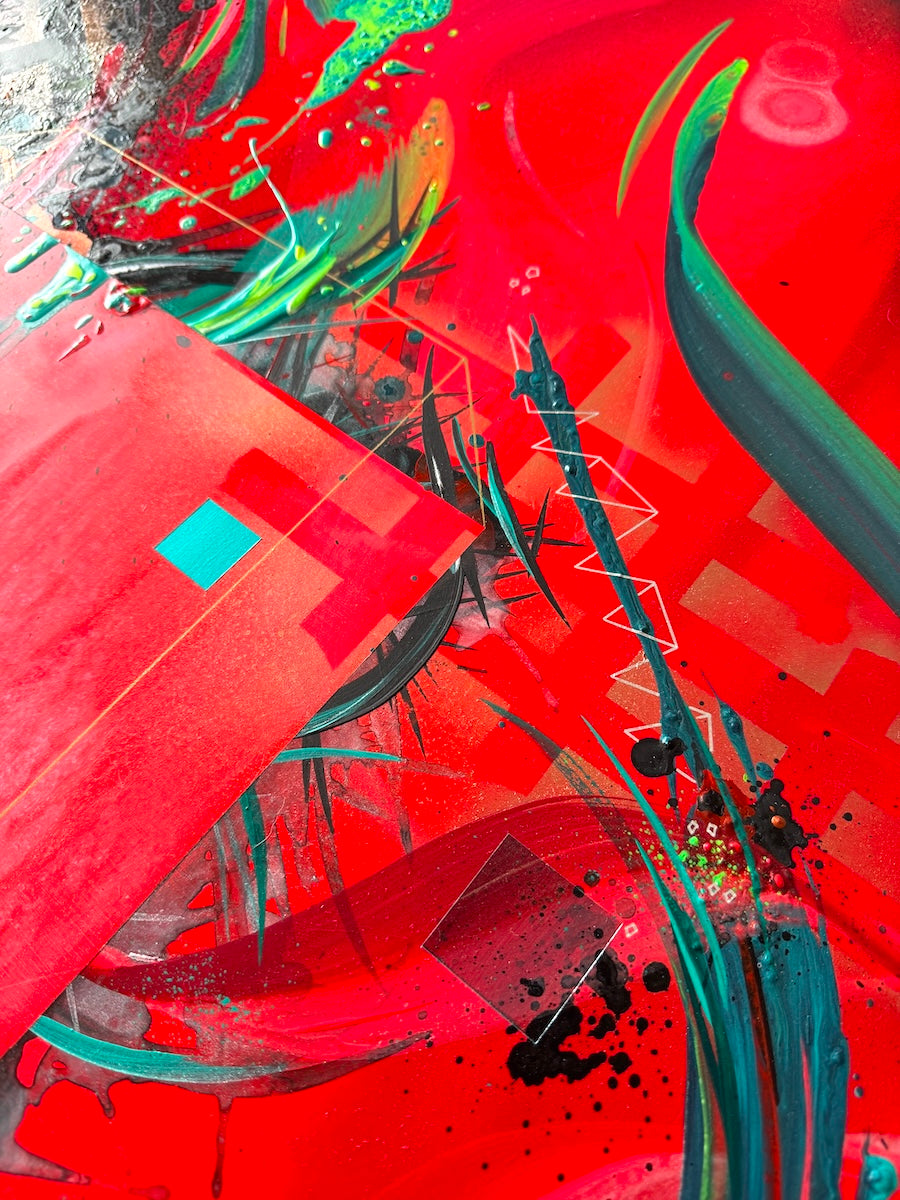 Geometric abstraction by rising artist Michael Carini of Carini Arts. Unique and original contemporary art in Beverly Hills.