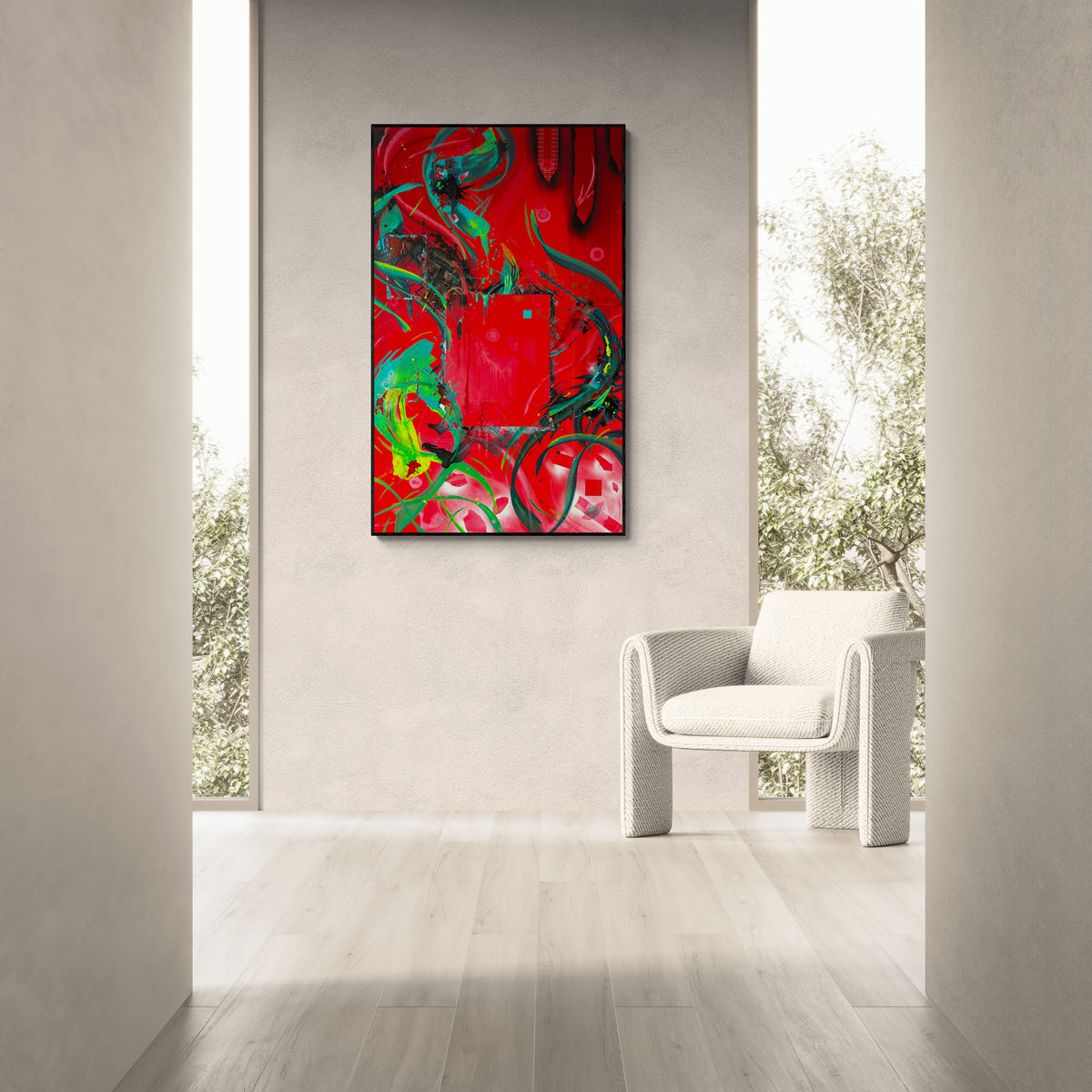 Geometric abstraction by rising artist Michael Carini of Carini Arts. Unique and original contemporary art in Carmel Valley.