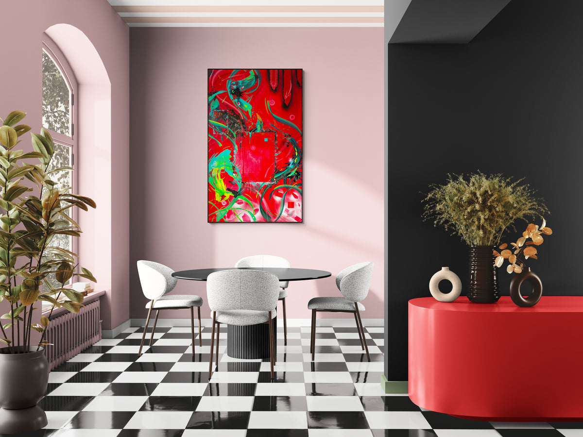 Geometric abstraction by rising artist Michael Carini of Carini Arts. Unique and original contemporary art in Carlsbad.