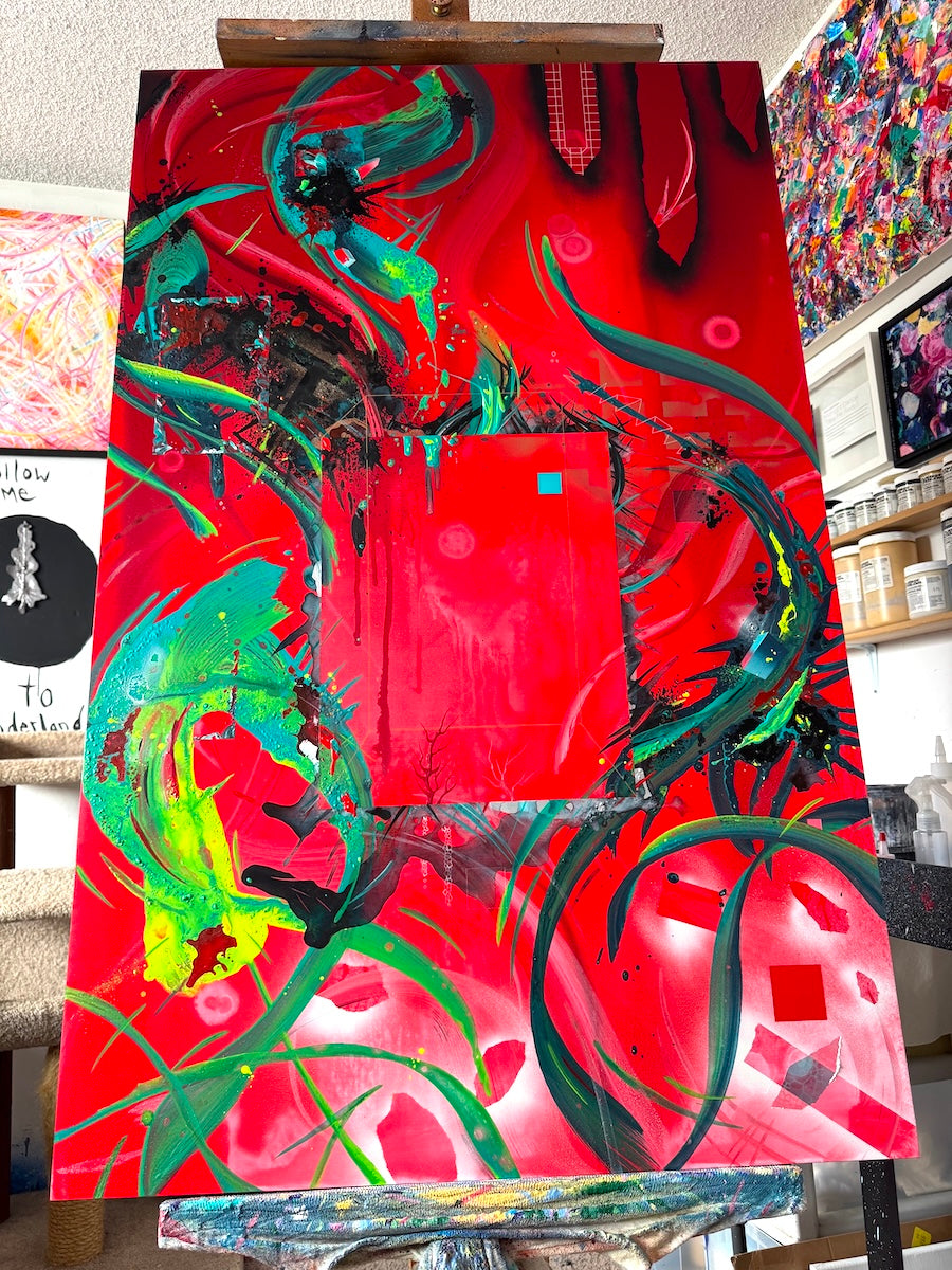 Geometric abstraction by rising artist Michael Carini of Carini Arts. Unique and original contemporary art in Encinitas.