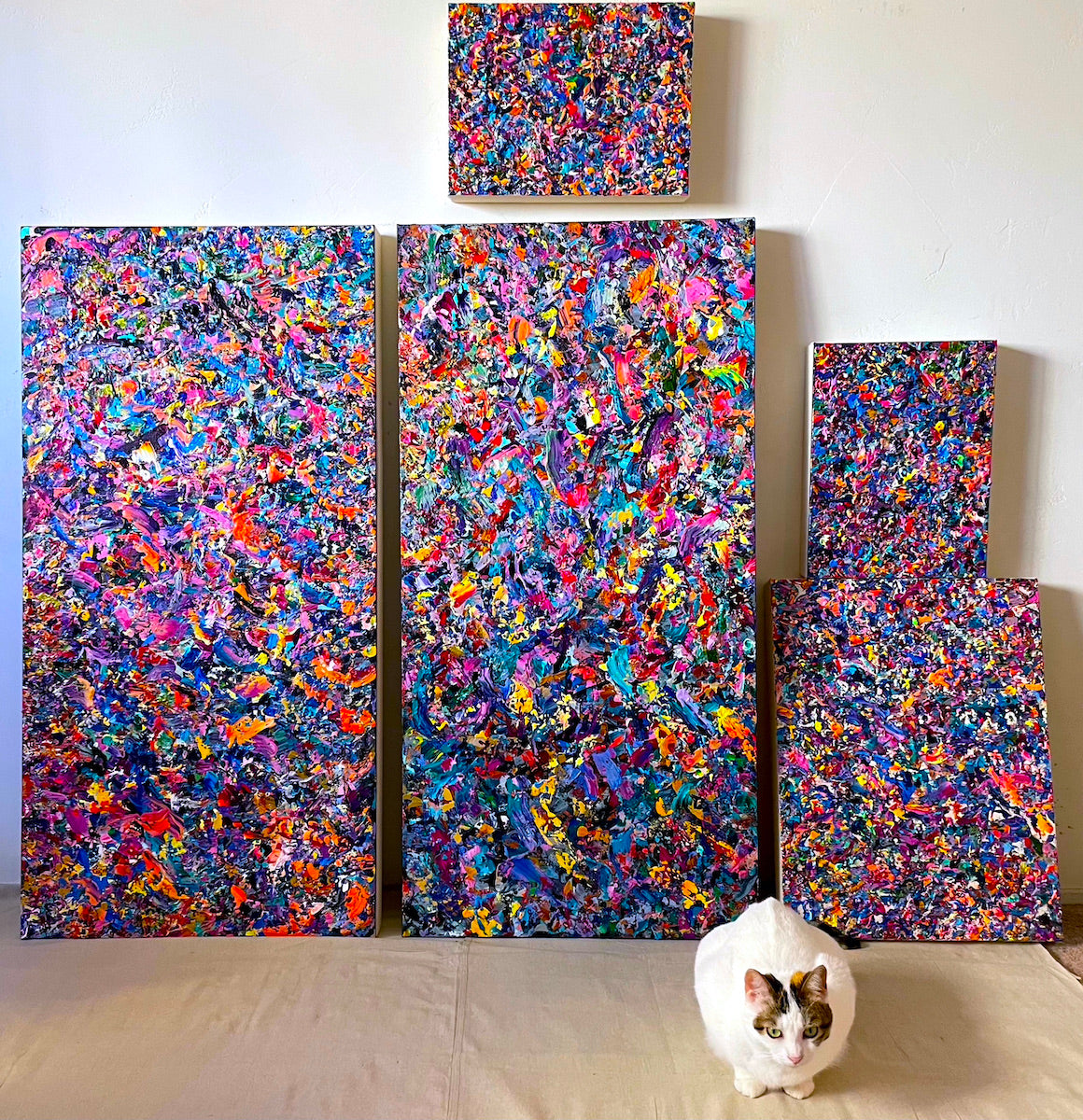 Beautiful texture paintings with these process pieces from contemporary abstract artist Michael Carini of Carini Arts