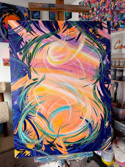 Stunning abstract art and acrylic paintings by must know artist Michael Carini of Carini Arts. Art you must invest in from rising artists in  Palm Springs.