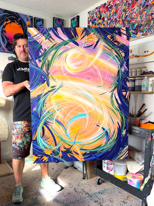 Stunning abstract art and acrylic paintings by must know artist Michael Carini of Carini Arts. Art you must invest in from rising artists in  La Jolla.