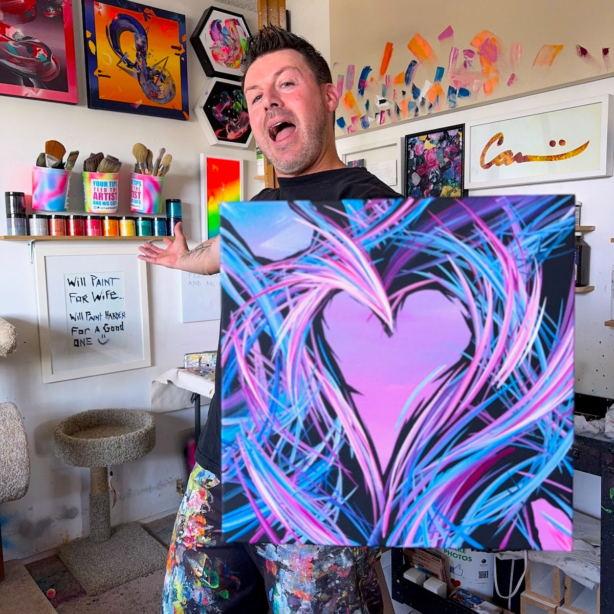 Heart art by contemporary artist and abstract painter Michael Carini in Palm Springs