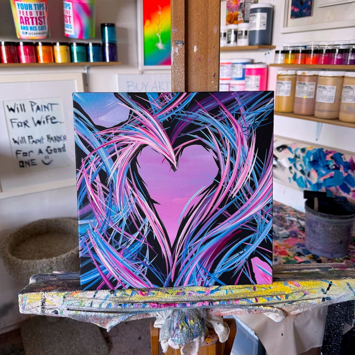 Heart art by contemporary artist and abstract painter Michael Carini in Laguna Beach