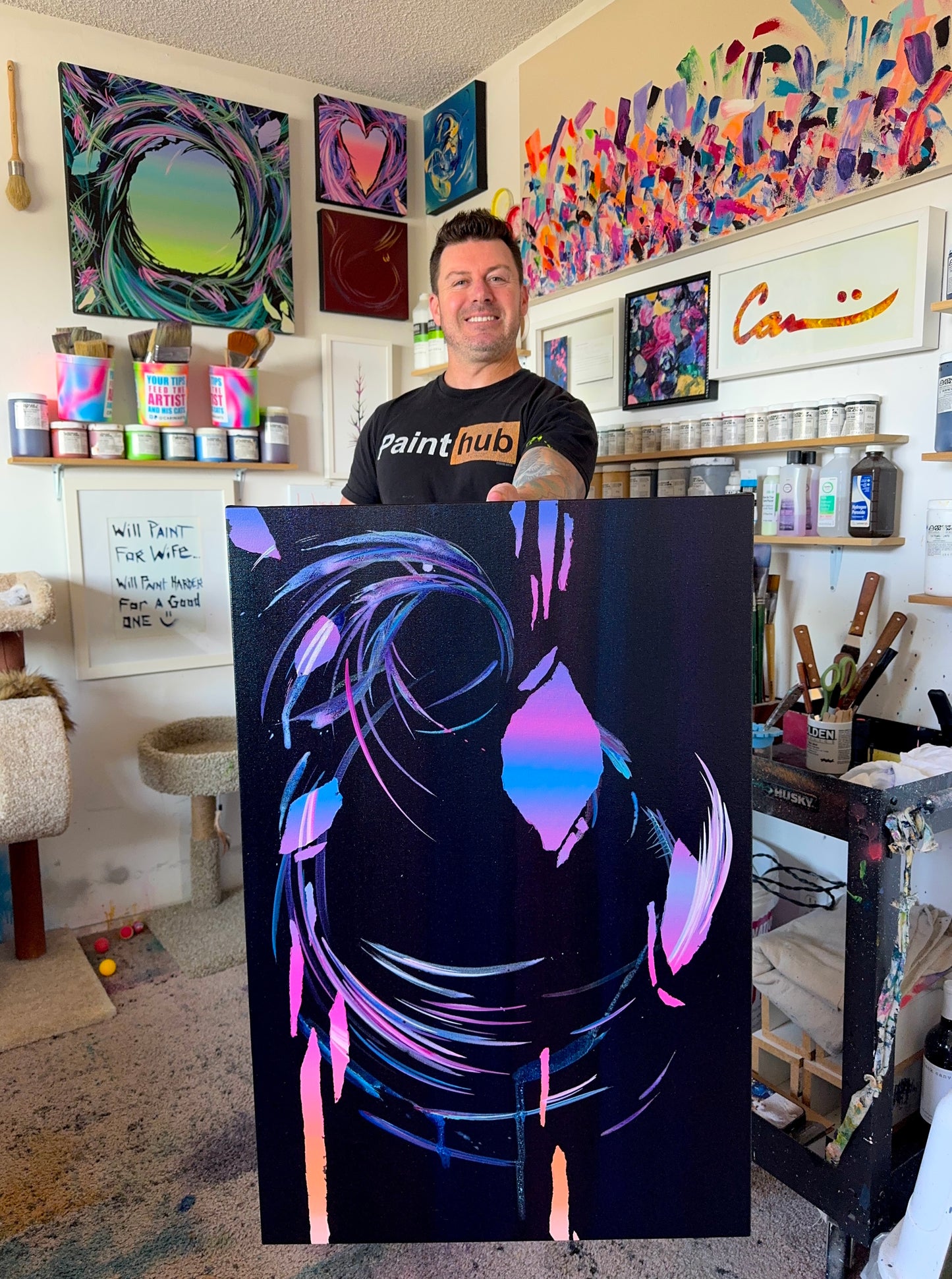 Stunning abstract artwork and contemporary fine art by Michael Carini of Carini Arts. Bold and expressive art for any space. Contemporary abstract paintings in  San Diego.