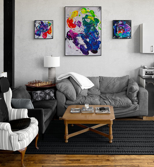 rainbow abstract art by contemporary artist Michael Carini of Carini Arts in Hillcrest, San Diego