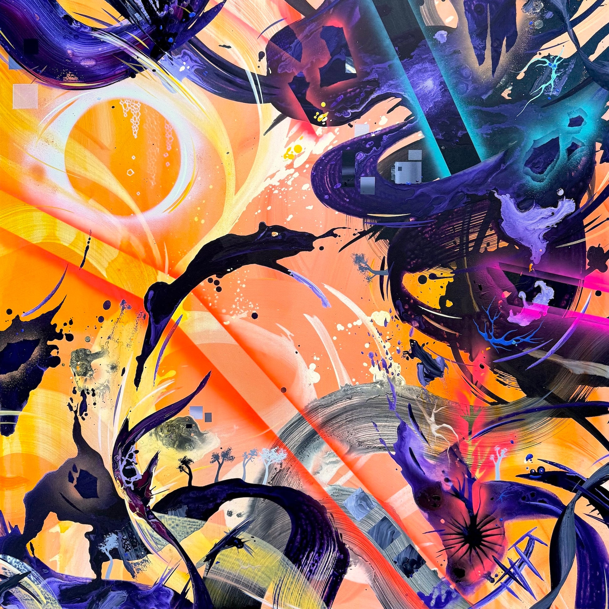 Stunning contemporary art by abstract artist and Acrylic Alchemist Michael Carini in San Diego.