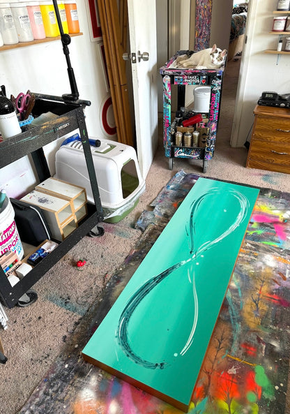 the art studio of Acrylic Alchemist Michael Carini of Carini Arts