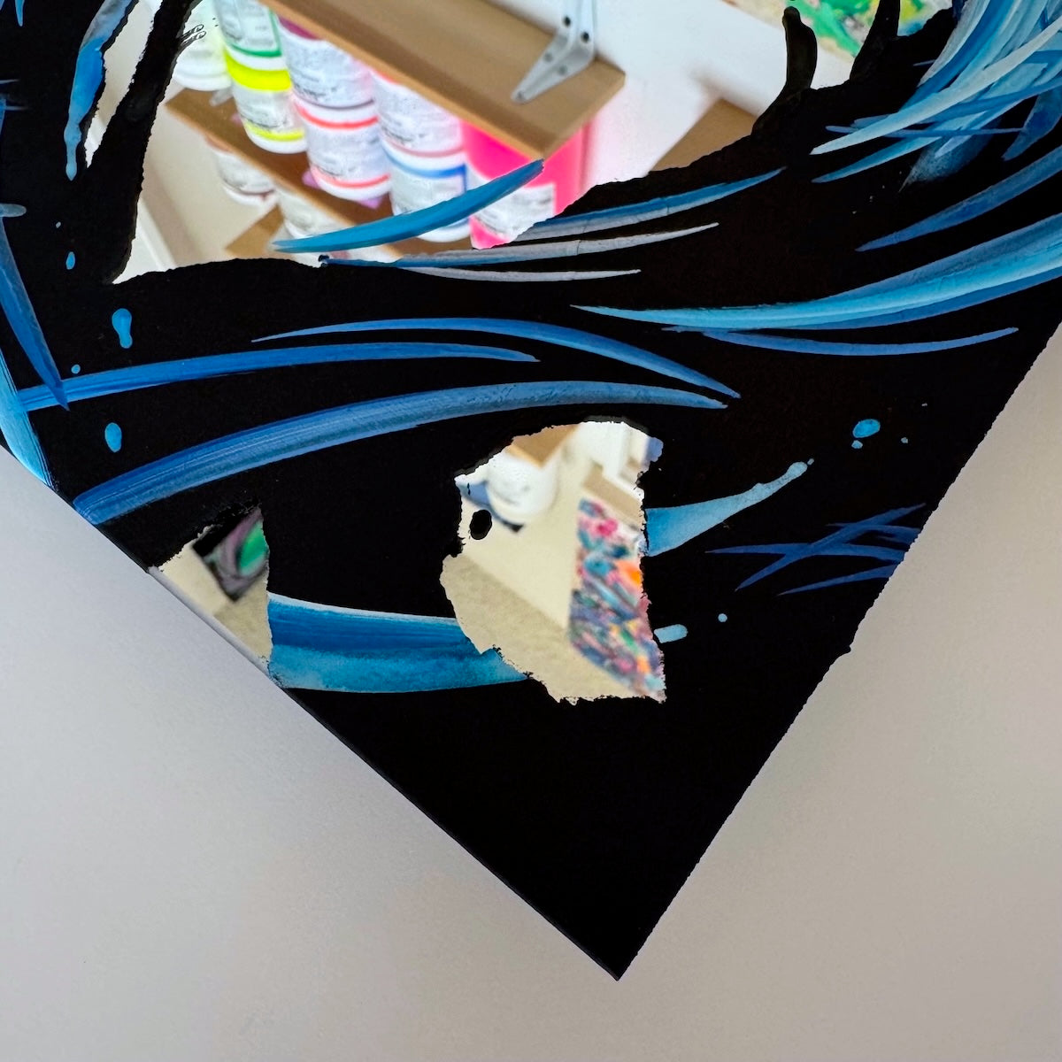 Unique heart art and mirror paintings by San Diego contemporary abstract artist Michael Carini of Carini Arts. Small and affordable art for your walls and your soul in Solana Beach and Encinitas.