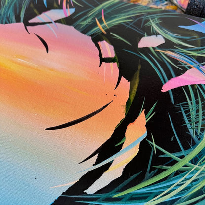 Beautiful sunset art and abstract acrylic paintings by contemporary artist Michael Carini and Carini Arts in Carmel Valley