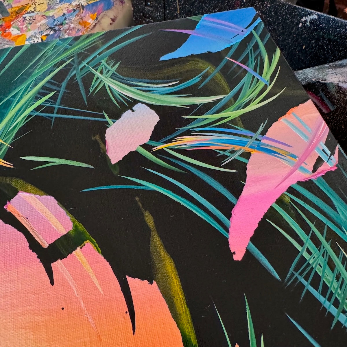 Beautiful sunset art and abstract acrylic paintings by contemporary artist Michael Carini and Carini Arts in Palm Springs