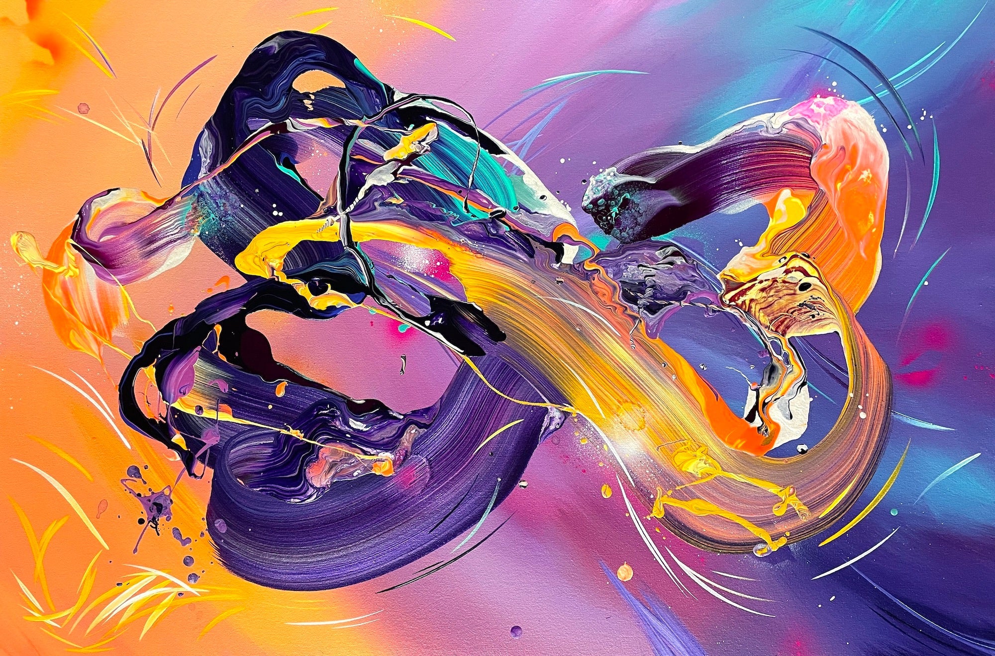 Michael Carini homage to the late tWitch. Carini pays homage with his contemporary abstract artwork filled with emotion and expression in honor of mental health awareness.