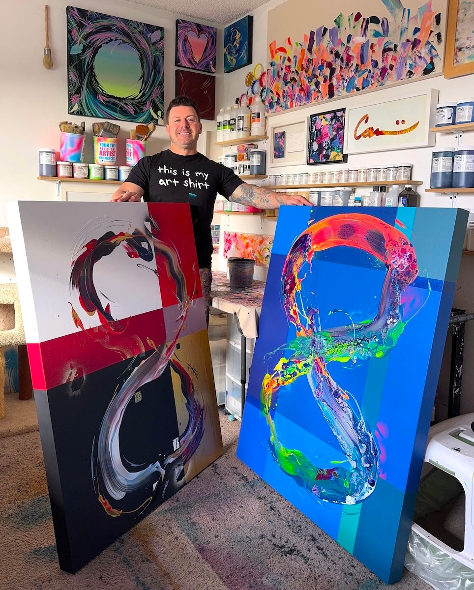 Michael Carini contemporary abstract art and acrylic painting. Wall art and decor in Carlsbad.