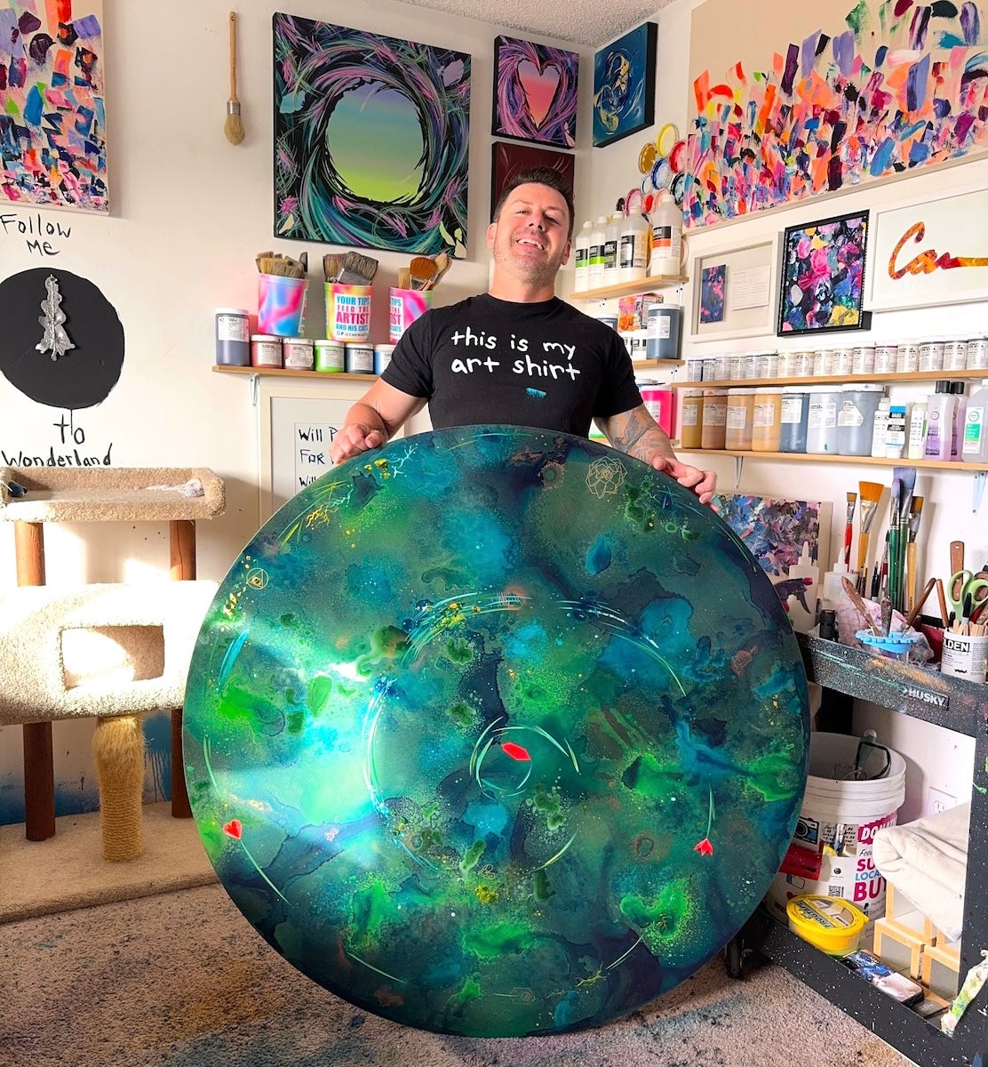 Michael Carini contemporary abstract art and acrylic painting. Wall art and decor in Coronado.