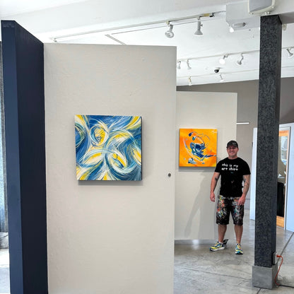 Michael Carini's beautiful and emotion filled abstract paintings on exhibit at local contemporary fine art gallery in San Diego, CA.