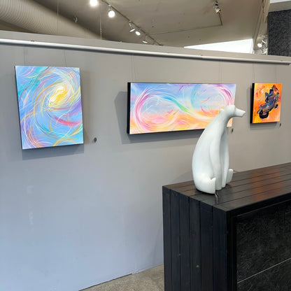 Michael Carini's beautiful and emotion filled abstract paintings on exhibit at local contemporary fine art gallery in San Diego, CA.