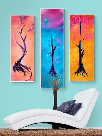 La Jolla floral and tree paintings by local contemporary abstract artist Michael Carini of Carini Arts
