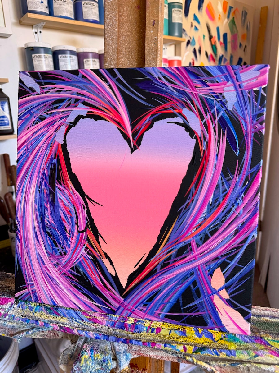 Michael Carini heart art and heart paintings. Contemporary abstract art and acrylic paintings for your home and office. Original art and luxury contemporary fine art in La Jolla.
