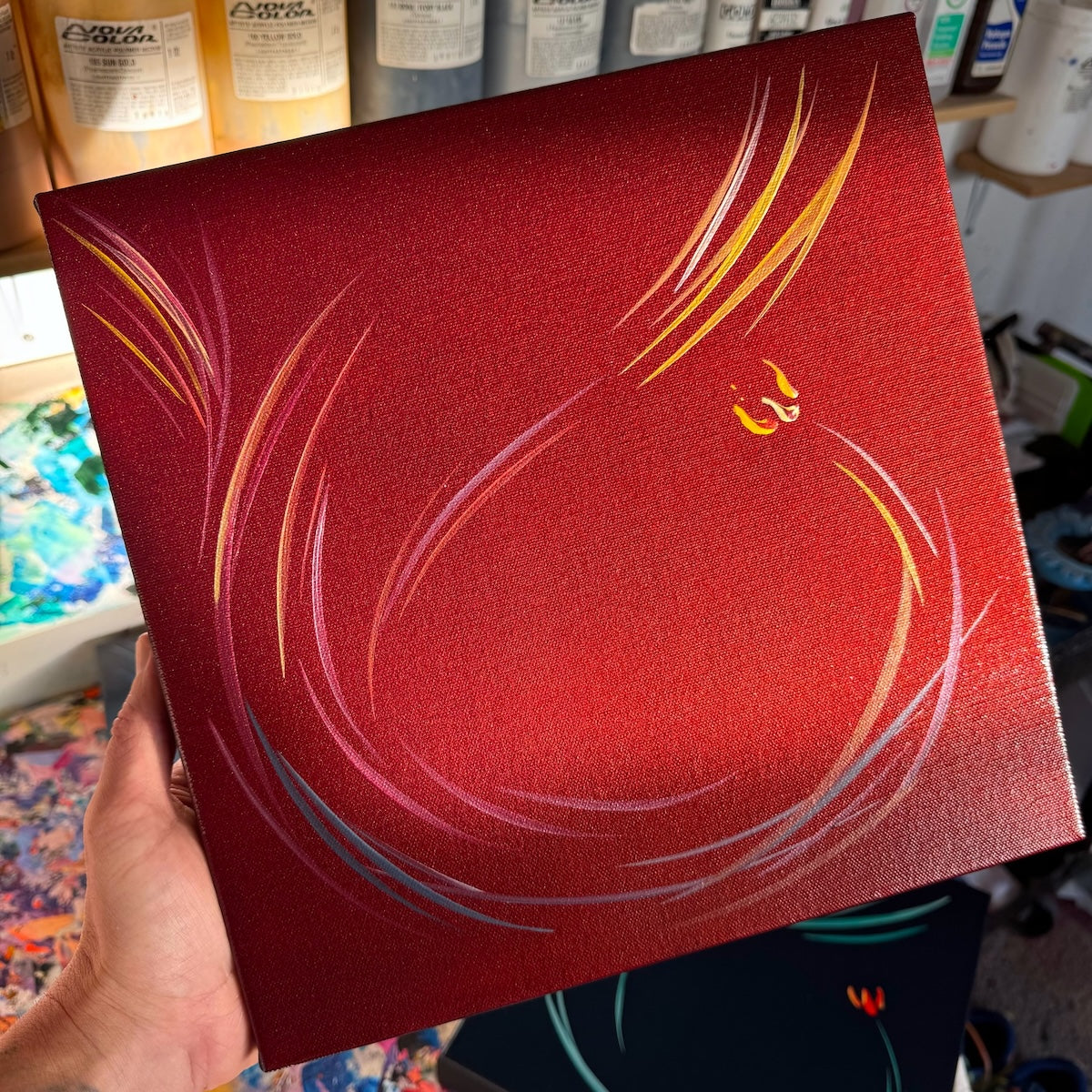 Michael Carini phoenix flower paintings. Contemporary abstract art and acrylic painting in Scottsdale