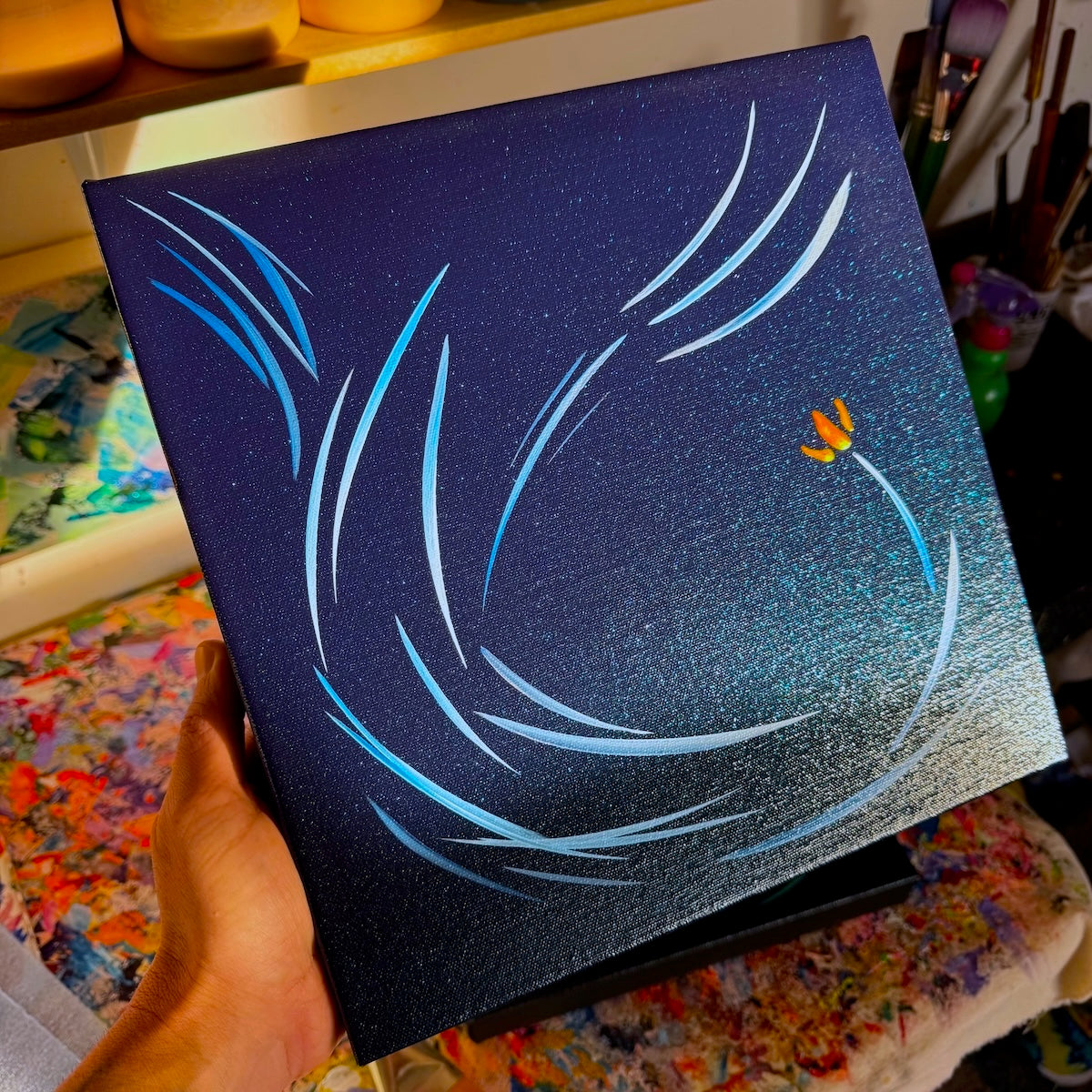 Michael Carini phoenix flower paintings. Contemporary abstract art and acrylic painting in Palm Springs