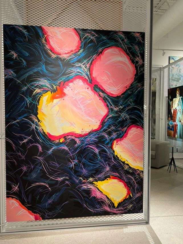 Michael Carini contemporary abstract art on exhibit at blue chip gallery OMSA in South Florida in preparation for Art Basel and Art Miami for Miami Art Week