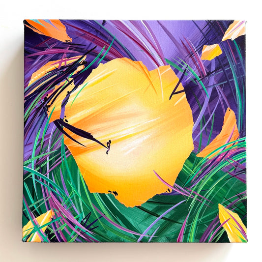 Colorful abstract acrylic paintings by renowned contemporary artist Michael Carini in Laguna Beach.