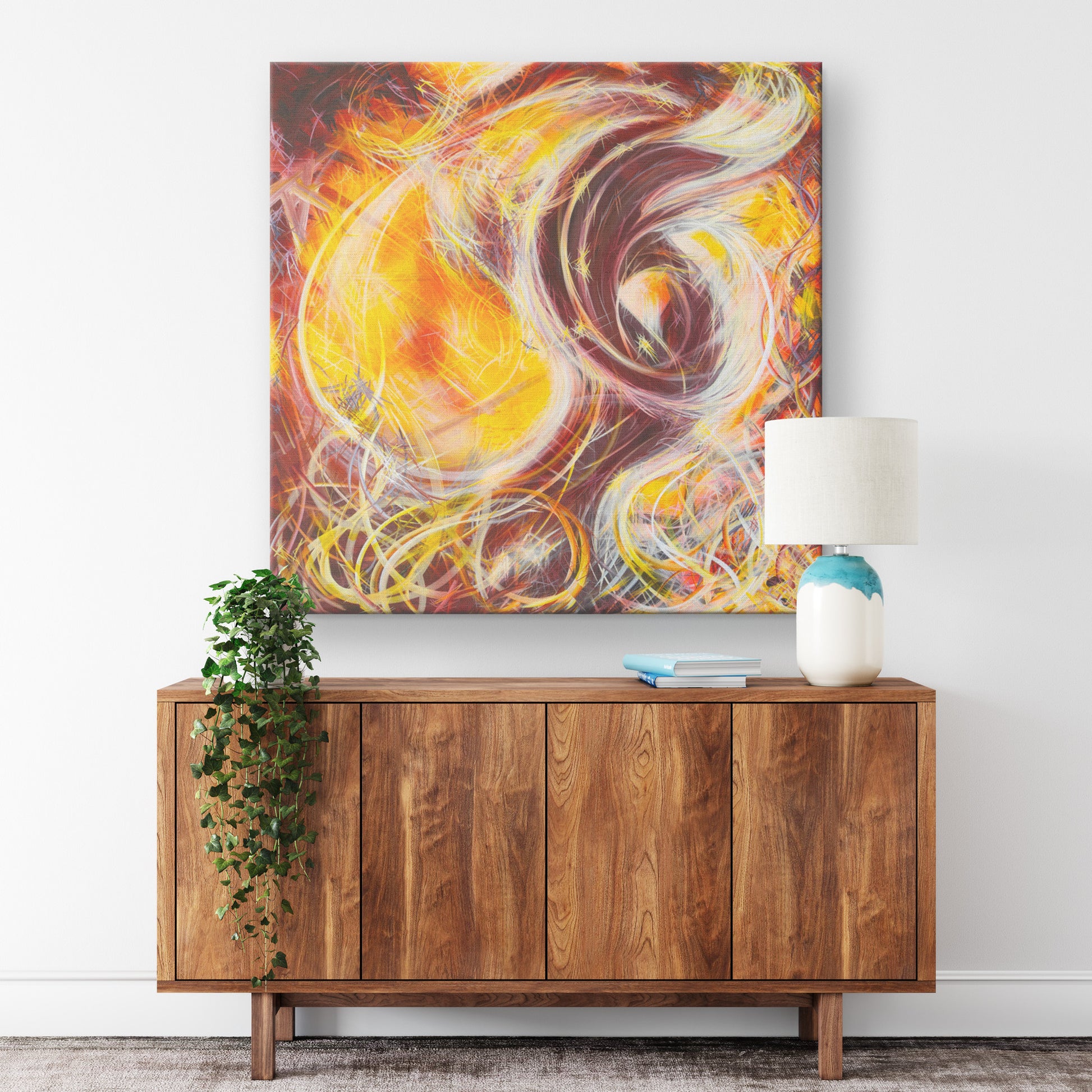stunning phoenix rising painting by Michael Carini