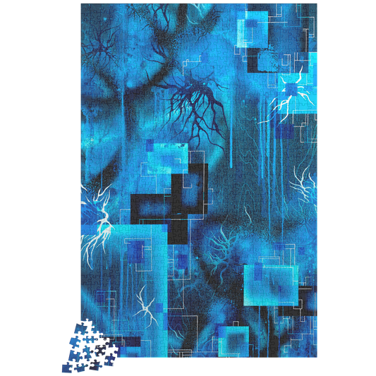 Trapped In This Space Between Here And There - Abstract Art Puzzle by San Diego artist Michael Carini