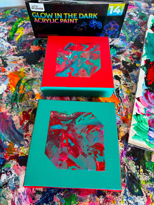 Geometric abstract art by Michael Carini. Unique and original contemporary artwork with glow in the dark lighting effects. Fine art and interior design/decor in Laguna Beach.