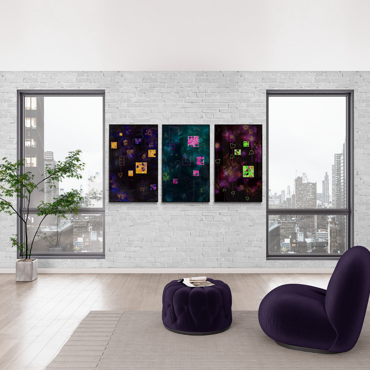 luxury abstract art and decor for high rises