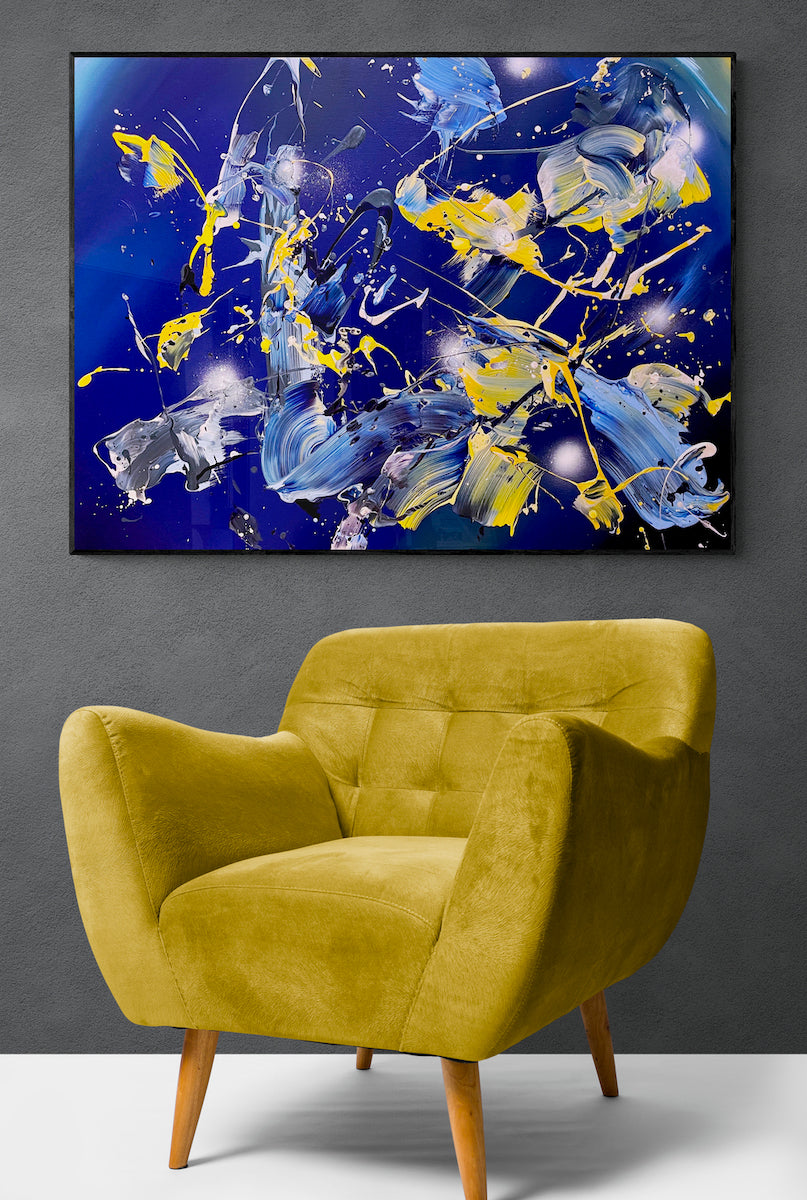 Starry Night themed art by contemporary abstract artist Michael Carini from San Diego
