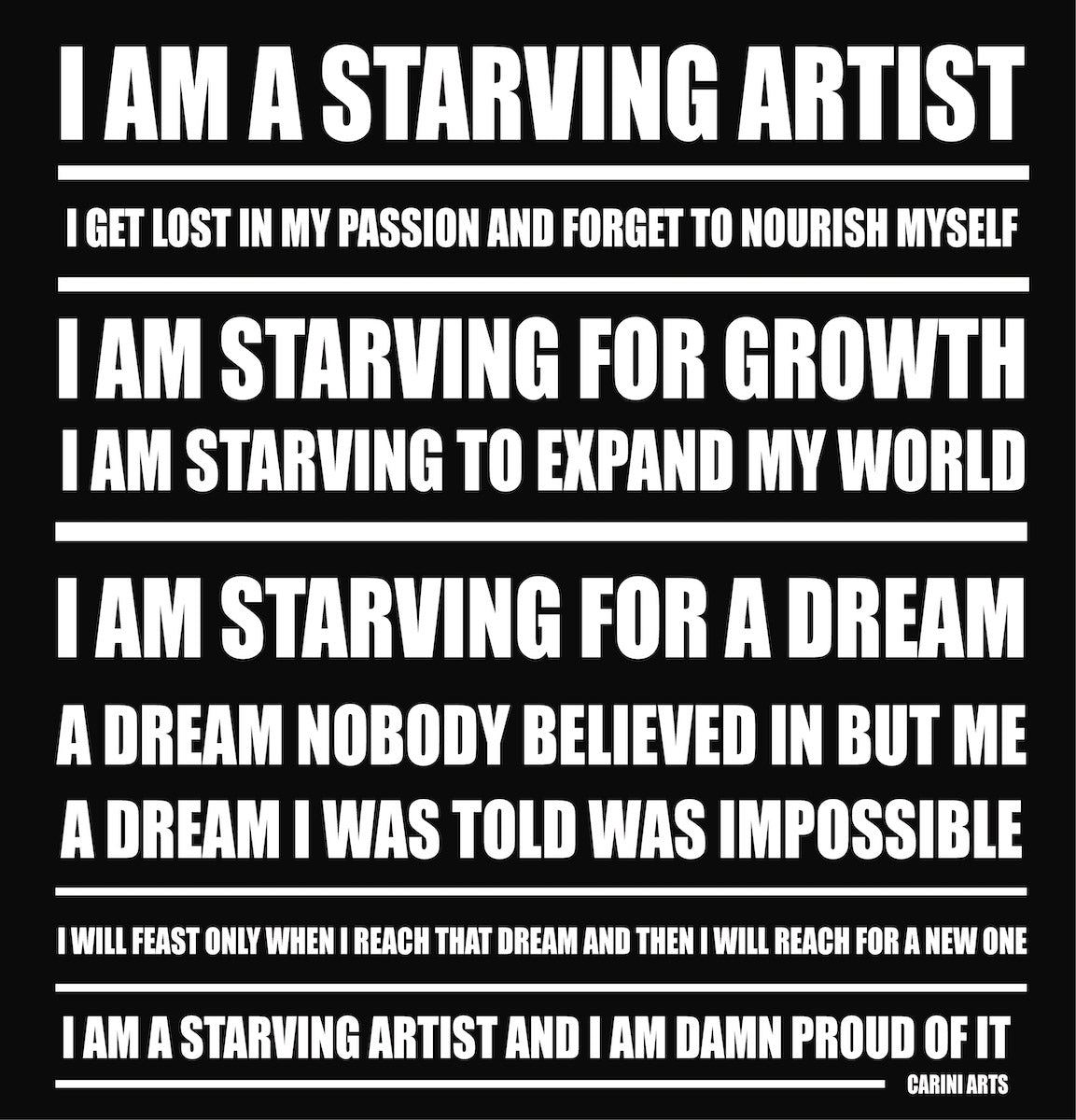 starving artist tee by carini arts