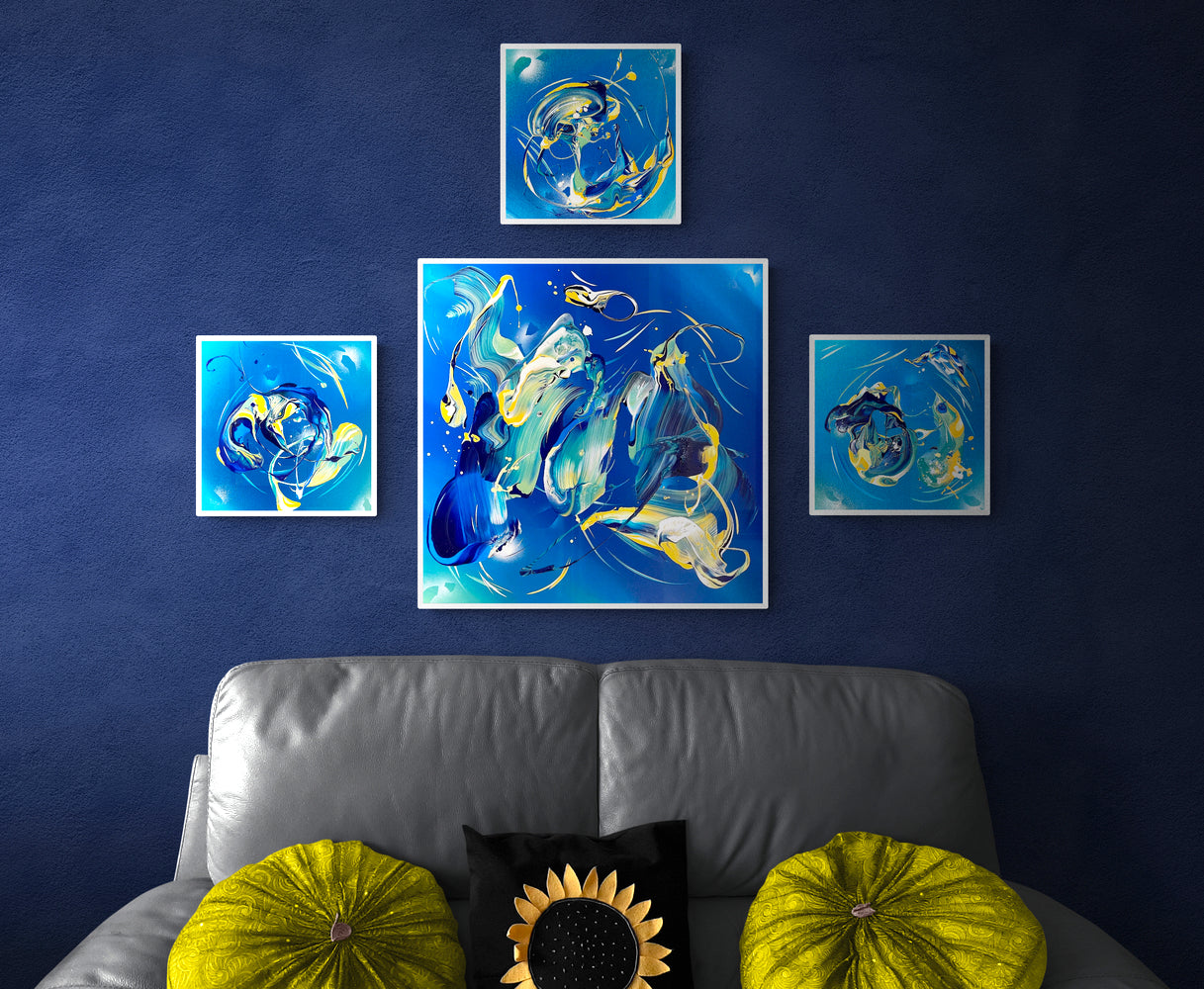 Van Gogh Starry Night painting homage set
