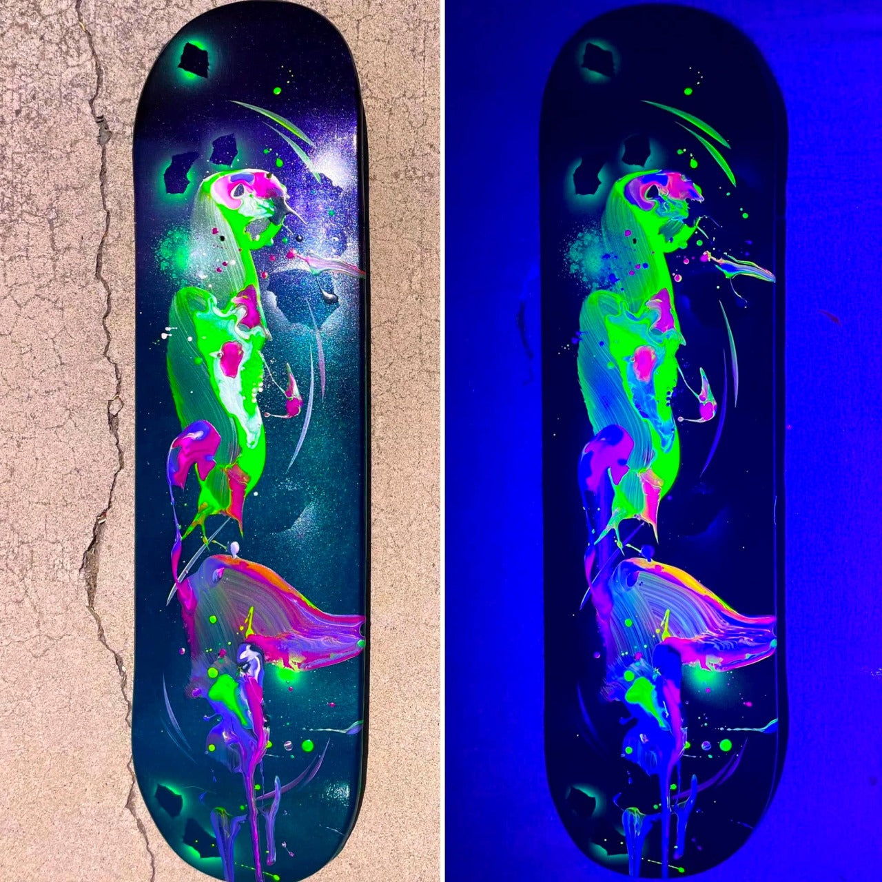 beautiful abstract skateboard art by San Diego artist Michael Carini